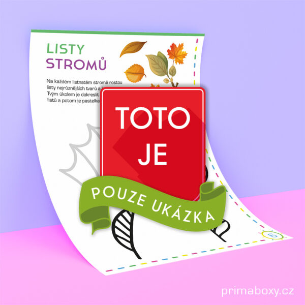 V lese - výtvarný list Listy stromů