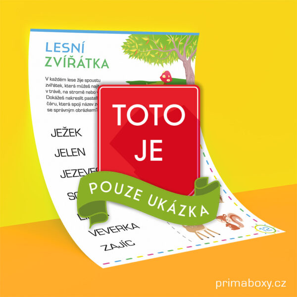 V lese - vzdělávací list Lesní zvířátka